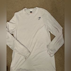Gymshark White Longsleeve Compression Tee